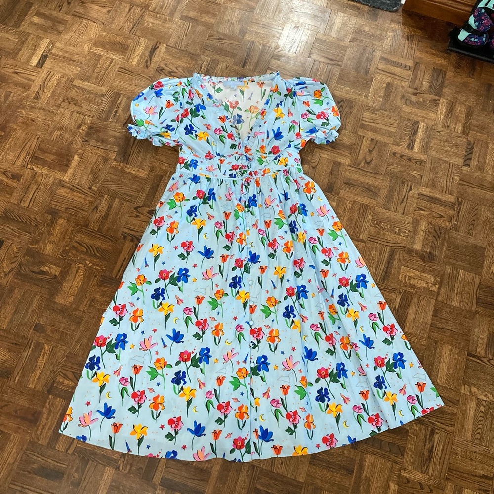 Hill House Floral Midi Dress - Blue and Red - Picture 13 of 13